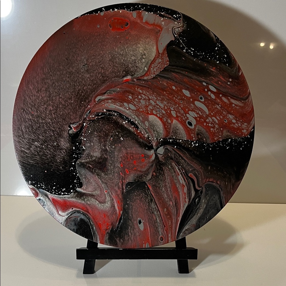 Abstract Red and Black Art Piece